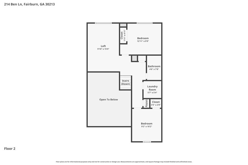 2,195/Mo, 214 Ben Ln Fairburn, GA 30213 Floor Plan View 2