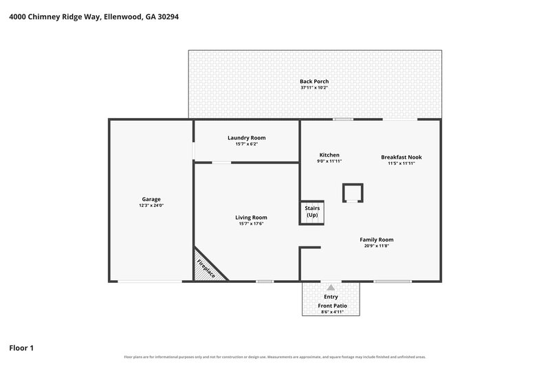 1,705/Mo, 4000 Chimney Ridge Way Ellenwood, GA 30294 Floor Plan View
