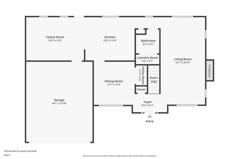 2,040/Mo, 7013 Grinder Dr Austell, GA 30168 Floor Plan View