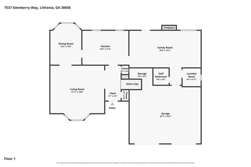 2,160/Mo, 7537 Edenberry Way Lithonia, GA 30058 Floor Plan View