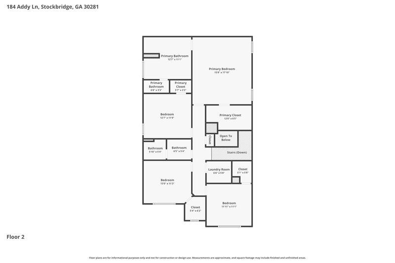 2,635/Mo, 184 Addy Lane Stockbridge, GA 30281 Floor Plan View 2