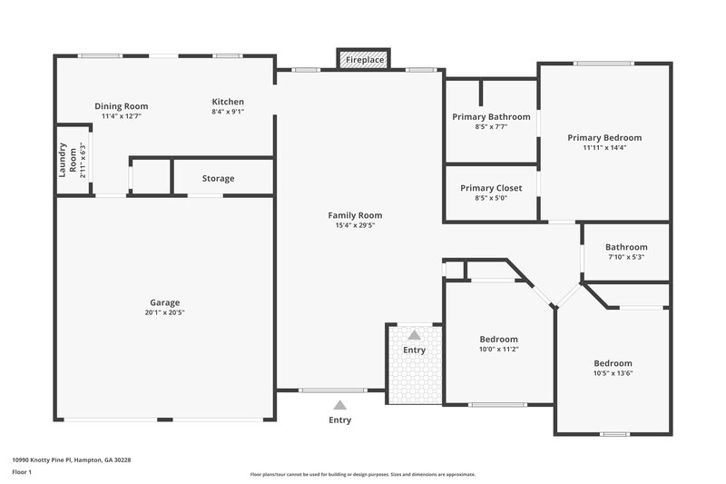 2,520/Mo, 10990 Knotty Pine Pl Hampton, GA 30228 Floor Plan View