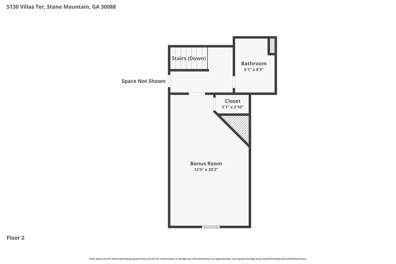 2,395/Mo, 5130 Villas Terrace Stone Mountain, GA 30088 Floor Plan View 2
