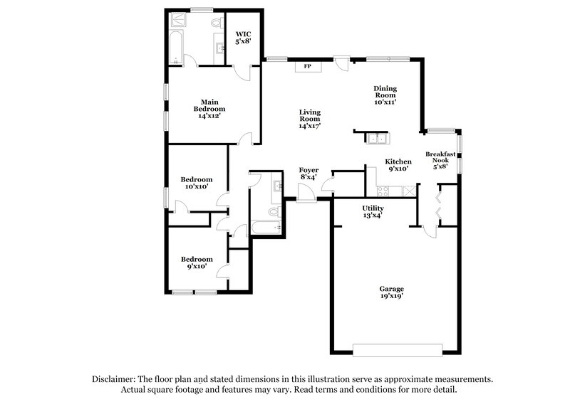 1,990/Mo, 3493 Baroney Ln SW Marietta, GA 30008 Floor Plan View
