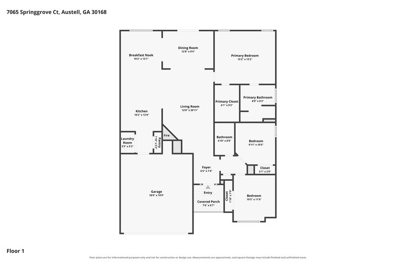 2,065/Mo, 7065 Springgrove Ct Austell, GA 30168 Floor Plan View