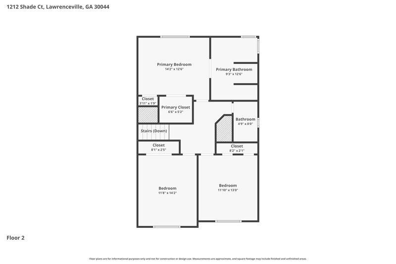 2,555/Mo, 1212 Shade Ct Lawrenceville, GA 30044 Floor Plan View 2