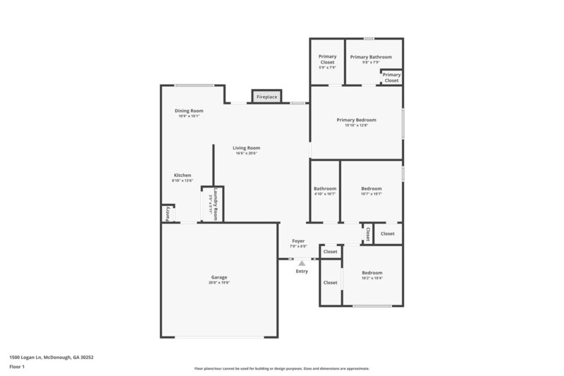1,910/Mo, 1500 Logan Ln McDonough, GA 30252 Floorplan View