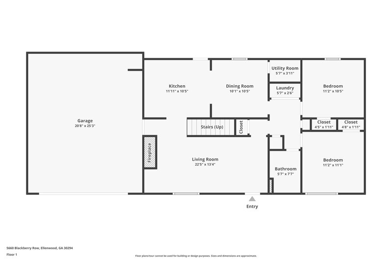 2,940/Mo, 5660 Blackberry Row Ellenwood, GA 30294 Floor Plan View