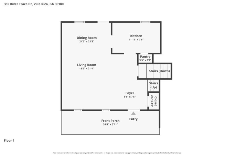 1,770/Mo, 385 River Trace Dr Villa Rica, GA 30180 Floorplan View