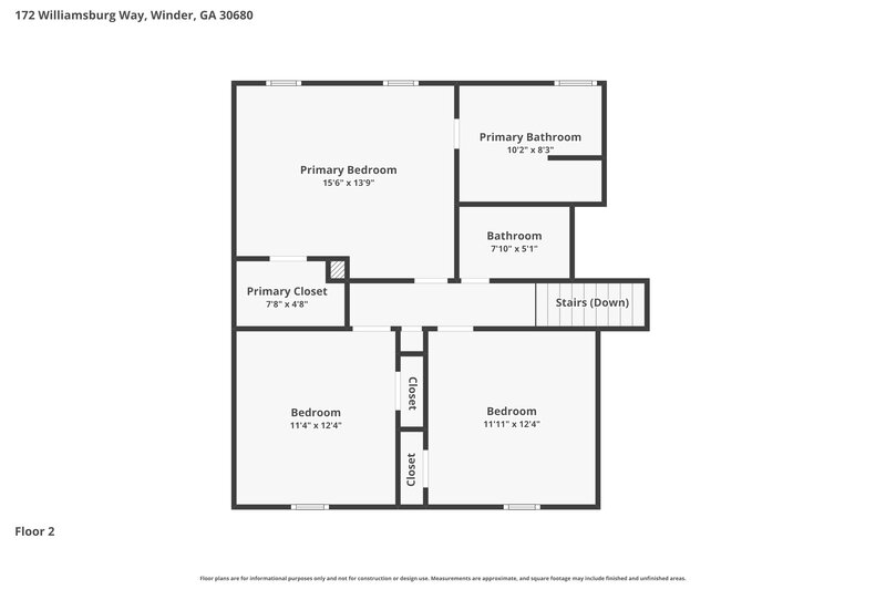 1,940/Mo, 172 Williamsburg Way Winder, GA 30680 Floor Plan View 2