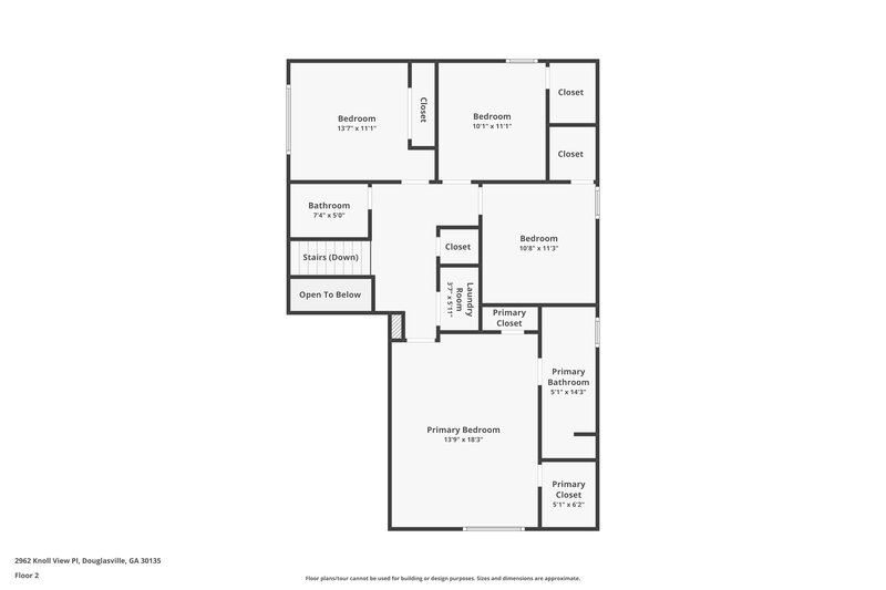 1,845/Mo, 2962 Knoll View Pl Douglasville, GA 30135 Floorplan View 2