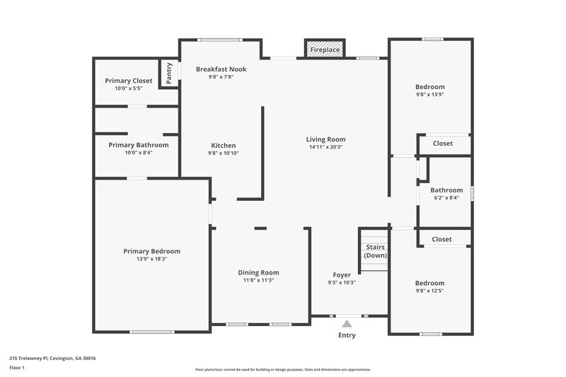 2,810/Mo, 215 Trelawney Pl Covington, GA 30016 Floor Plan View