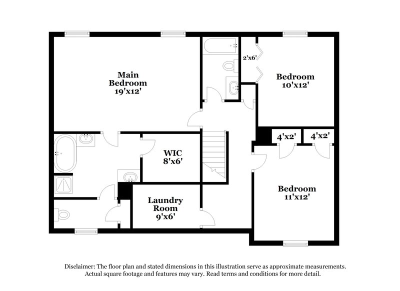 1,950/Mo, 540 Hillcrest Cross Rd Canton, GA 30115 Floor Plan View 3