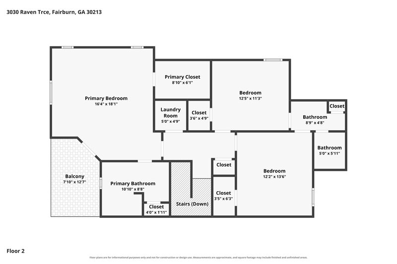 2,000/Mo, 3030 Raven Trace Fairburn, GA 30213 Floor Plan View 2