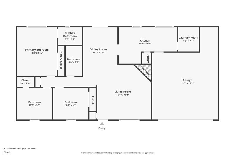 1,595/Mo, 45 Weldon Pl Covington, GA 30016 Floor Plan View