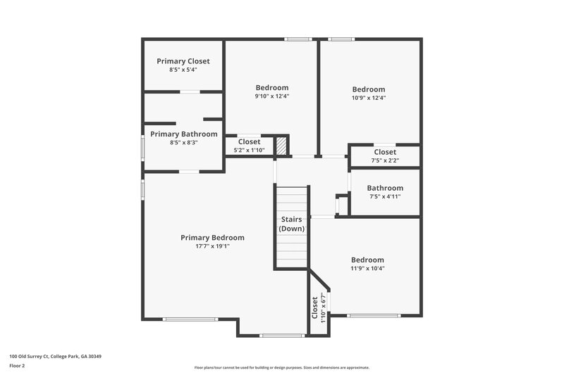 2,005/Mo, 100 Old Surrey Ct College Park, GA 30349 Floorplan View 2