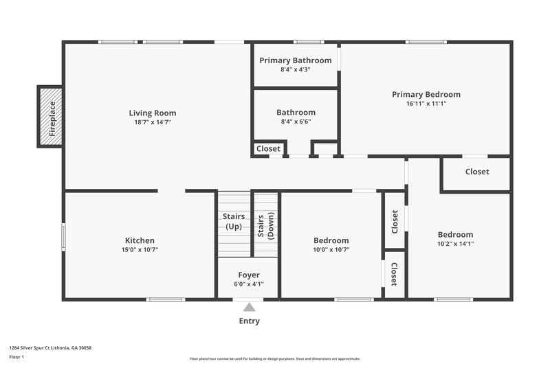 1,790/Mo, 1284 Silver Spur Ct Lithonia, GA 30058 Floor Plan View 2