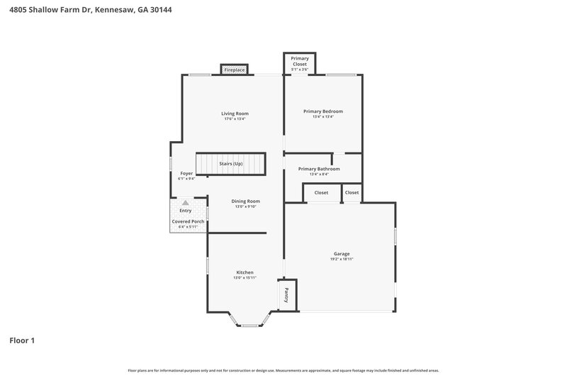 2,295/Mo, 4805 Shallow Farm Dr Kennesaw, GA 30144 Floor Plan View