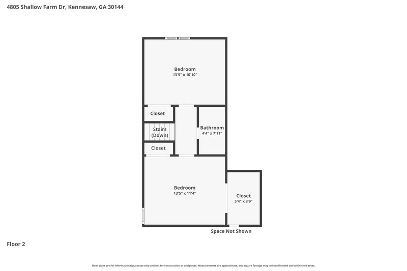 2,295/Mo, 4805 Shallow Farm Dr Kennesaw, GA 30144 Floor Plan View 2