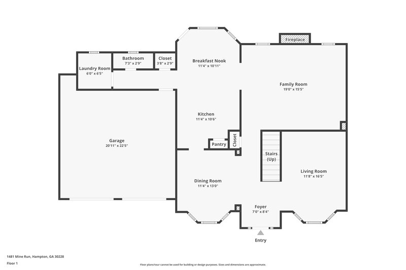 2,355/Mo, 1481 Mine Run Hampton, GA 30228 Floor Plan View