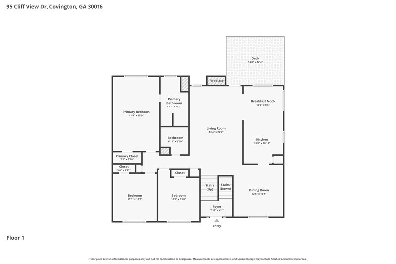2,250/Mo, 95 Cliff View Dr Covington, GA 30016 Floor Plan View