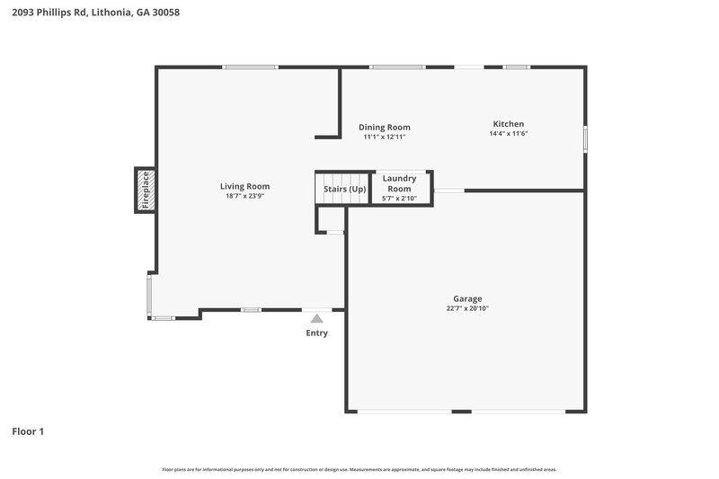 1,865/Mo, 2093 Phillips Rd Lithonia, GA 30058 Floor Plan View
