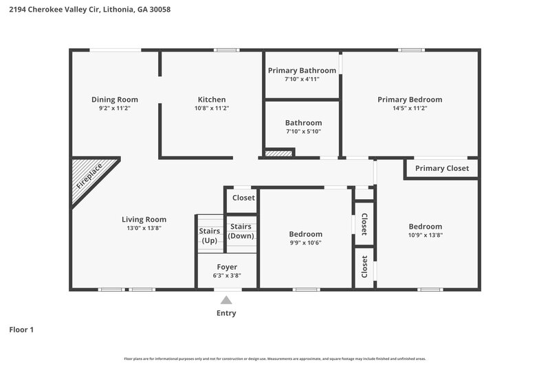 0/Mo, 2194 Cherokee Valley Cir Lithonia, GA 30058 Floor Plan View