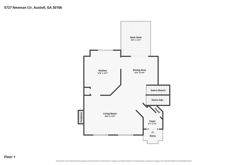 2,265/Mo, 5727 Newnan Cir Austell, GA 30106 Floor Plan View 2