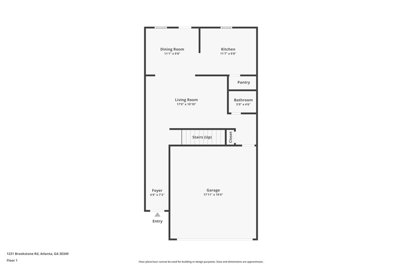 1,805/Mo, 1231 Brookstone Rd Atlanta, GA 30349 Floor Plan View