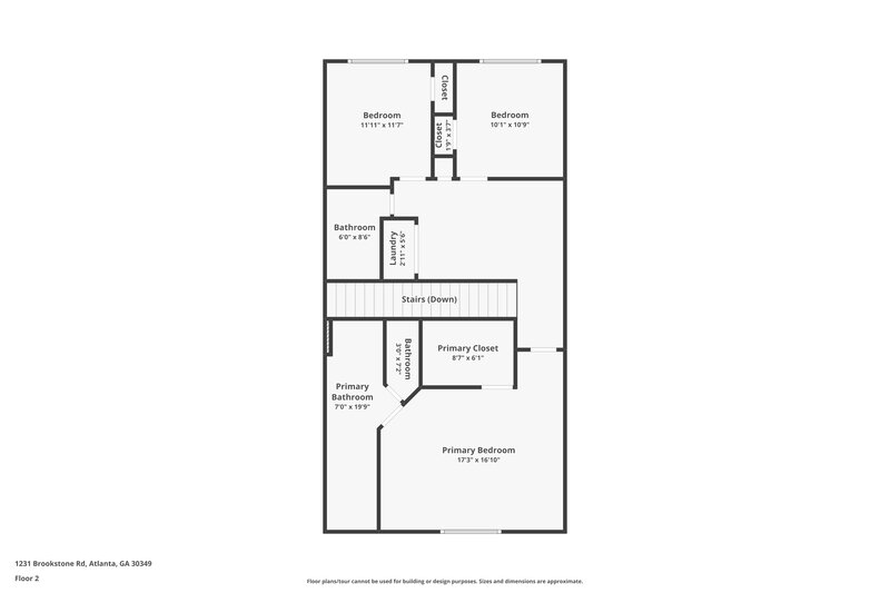 1,805/Mo, 1231 Brookstone Rd Atlanta, GA 30349 Floor Plan View 2
