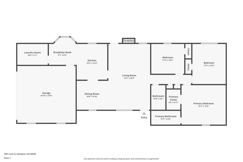 1,755/Mo, 1061 Lost Ct Hampton, GA 30228 Floorplan View