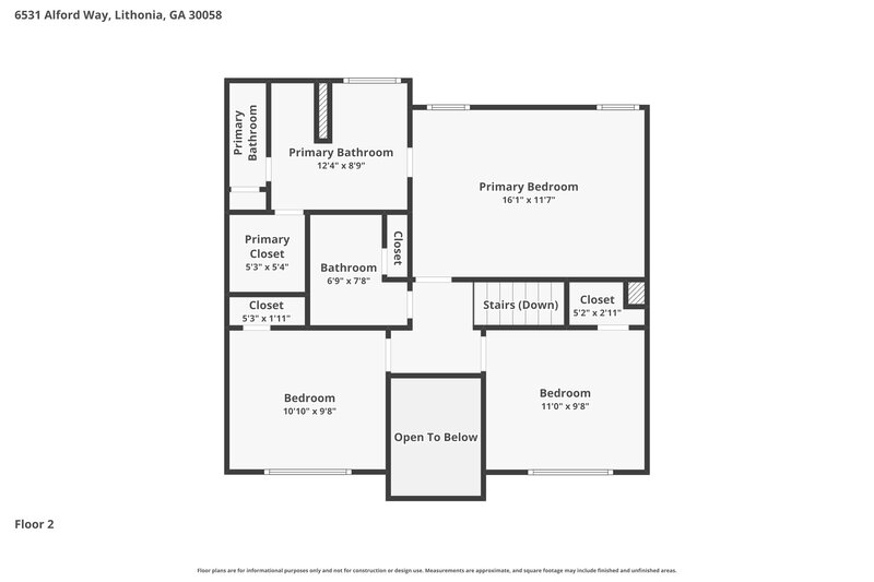 2,060/Mo, 6531 Alford Way Lithonia, GA 30058 Floor Plan View 2