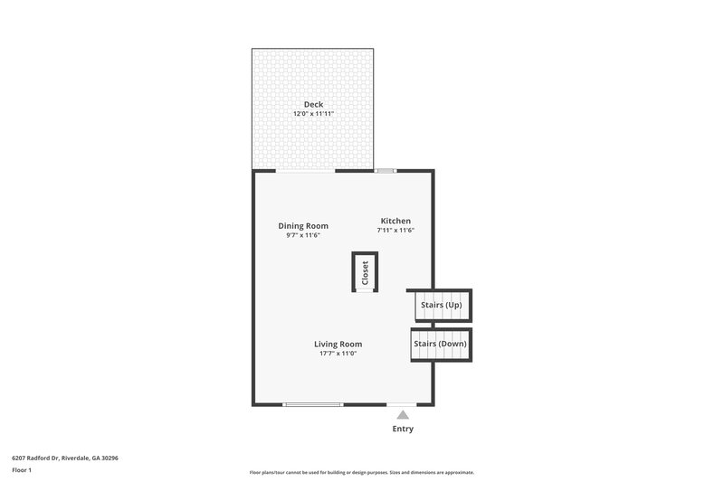 1,770/Mo, 6207 Radford Dr Riverdale, GA 30296 Floorplan View