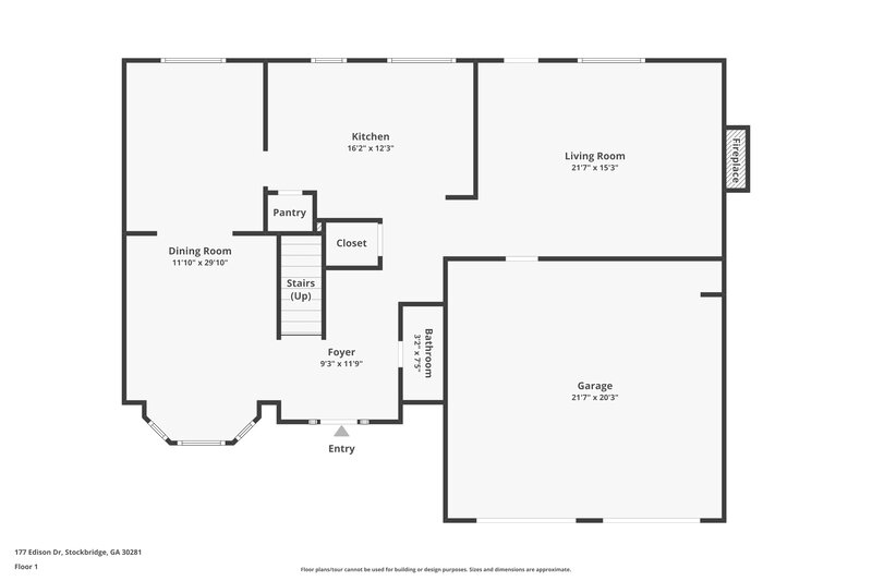 3,290/Mo, 177 Edison Drive Stockbridge, GA 30281 Floorplan View