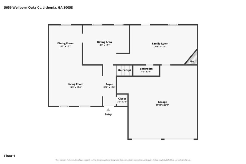1,850/Mo, 5656 Wellborn Oaks Ct Lithonia, GA 30058 Floor Plan View