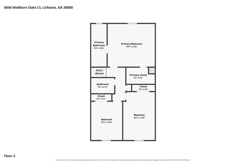 1,850/Mo, 5656 Wellborn Oaks Ct Lithonia, GA 30058 Floor Plan View 2