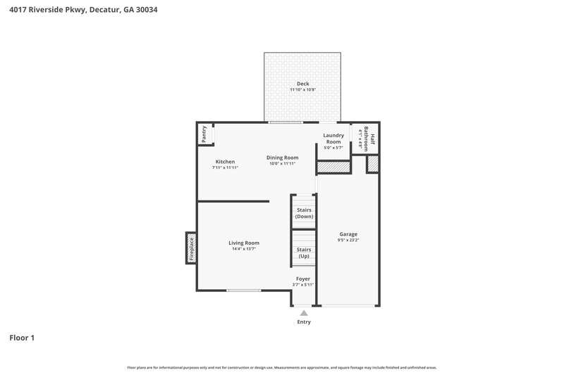 2,190/Mo, 4017 Riverside Pkwy Decatur, GA 30034 Floor Plan View 3