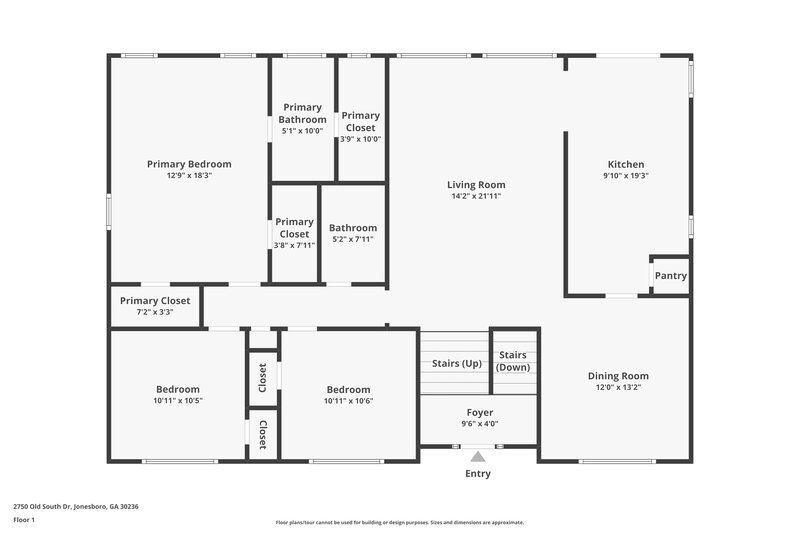 2,065/Mo, 2750 Old South Dr Jonesboro, GA 30236 Floor Plan View