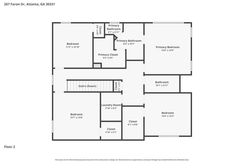 2,785/Mo, 267 Faron Dr Atlanta, GA 30331 Floorplan View 2