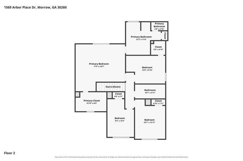 2,245/Mo, 1569 Arbor Place Dr Morrow, GA 30260 Floor Plan View 2