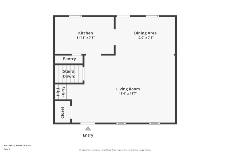 1,480/Mo, 105 Salem Pl Dallas, GA 30132 Floor Plan View
