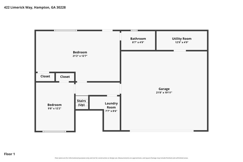 2,005/Mo, 422 Limerick Way Hampton, GA 30228 Floor Plan View 2