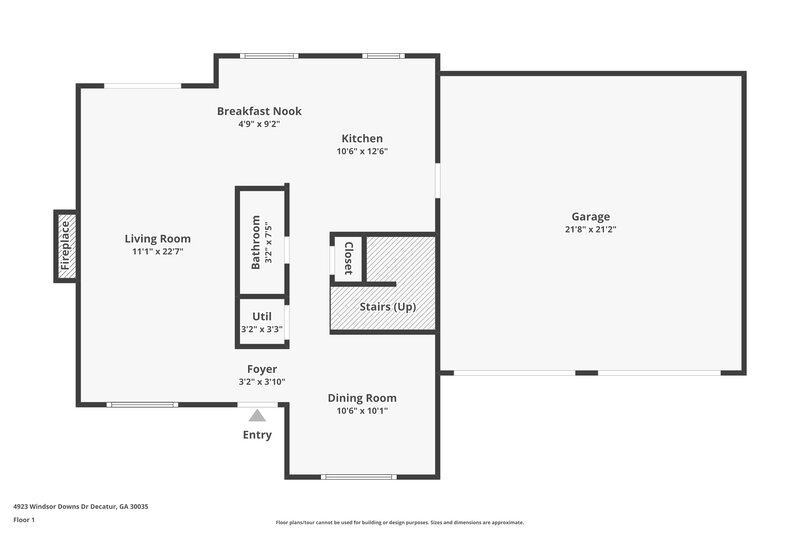 1,850/Mo, 4923 Windsor Downs Dr Decatur, GA 30035 Floor Plan View