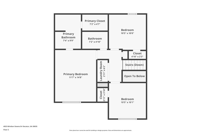 1,850/Mo, 4923 Windsor Downs Dr Decatur, GA 30035 Floor Plan View 2
