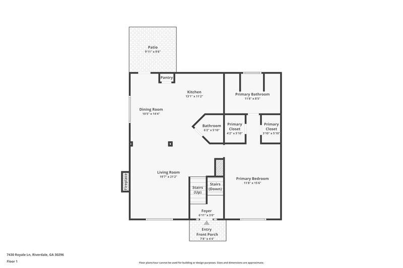 1,990/Mo, 7430 Royale Ln Riverdale, GA 30296 Floor Plan View