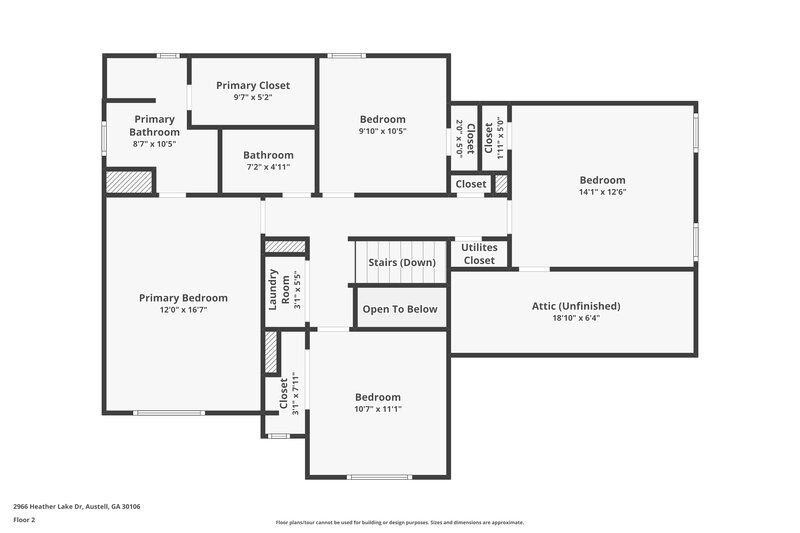 2,280/Mo, 2966 Heather Lake Drive Austell, GA 30106 Floor Plan View 2
