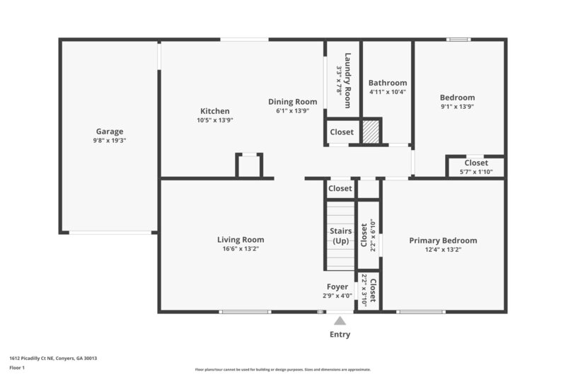 1,815/Mo, 1612 Picadilly Ct NE Conyers, GA 30013 Floorplan View