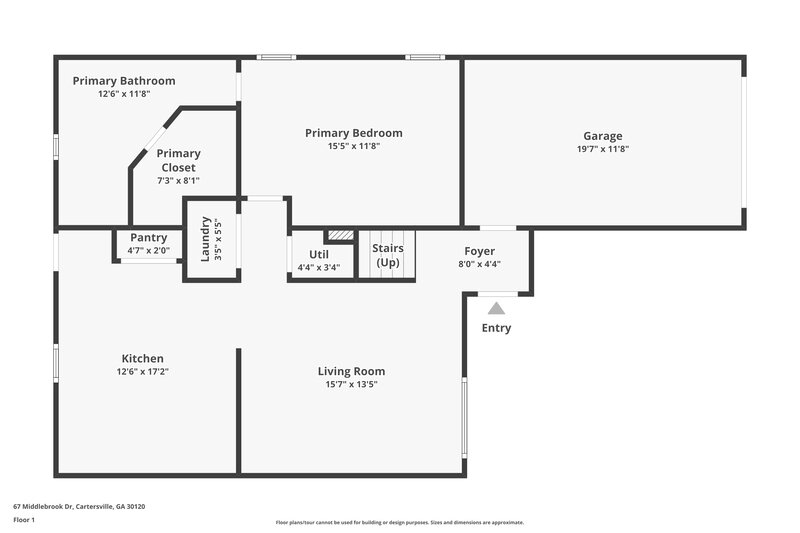 1,595/Mo, 67 Middlebrook Dr Cartersville, GA 30120 Floorplan View