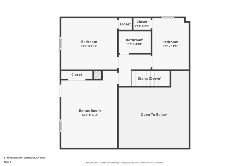 1,595/Mo, 67 Middlebrook Dr Cartersville, GA 30120 Floorplan View 2