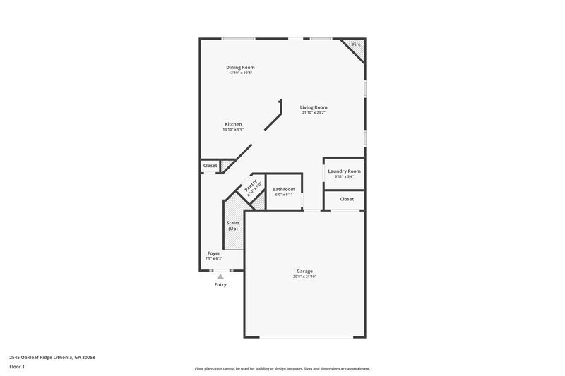 2,135/Mo, 2545 Oakleaf Ridge Lithonia, GA 30058 Floor Plan View